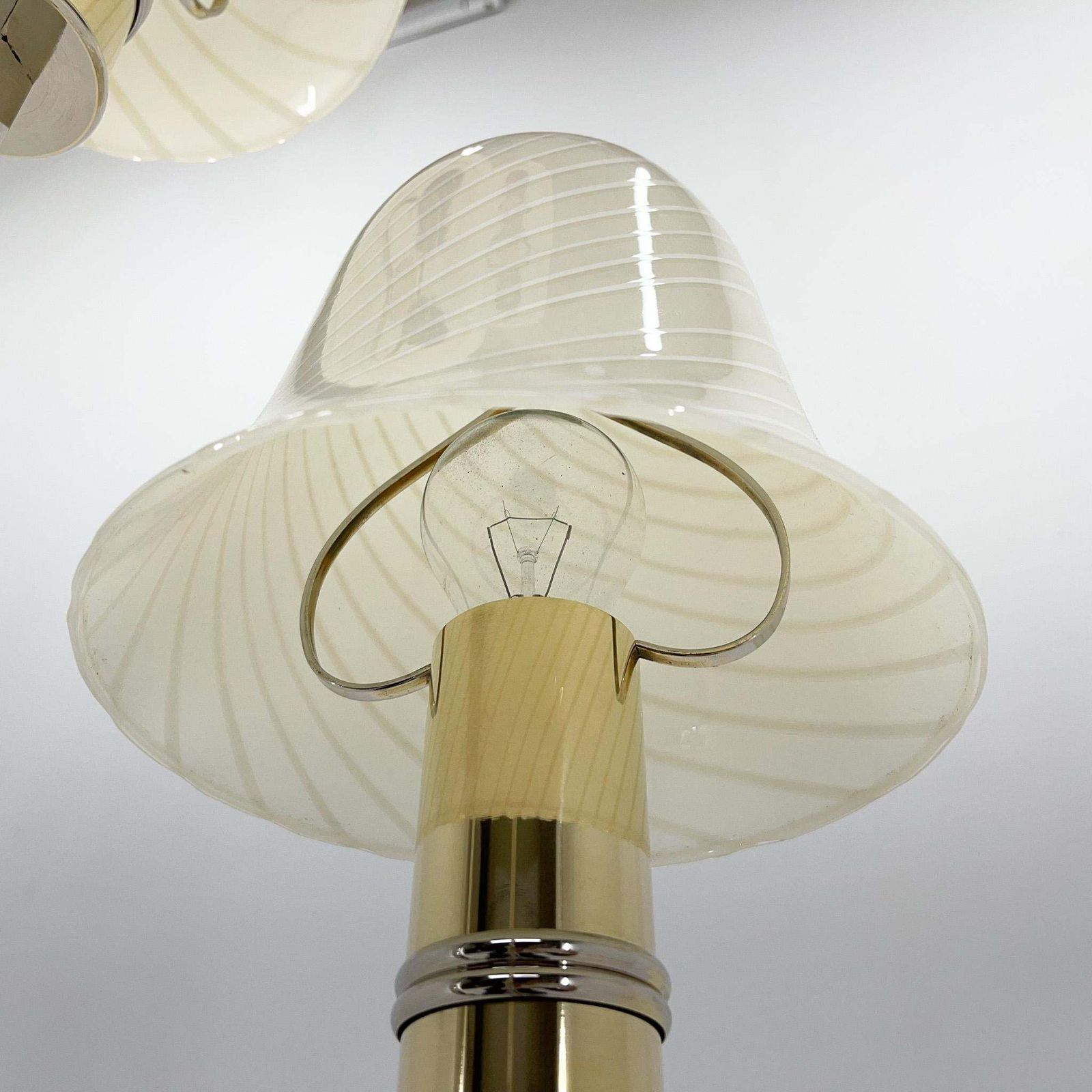 Rare Italian Chrome & Murano Glass 'Magic Mushrooms' Floor Lamp, 1970's photo vinterior