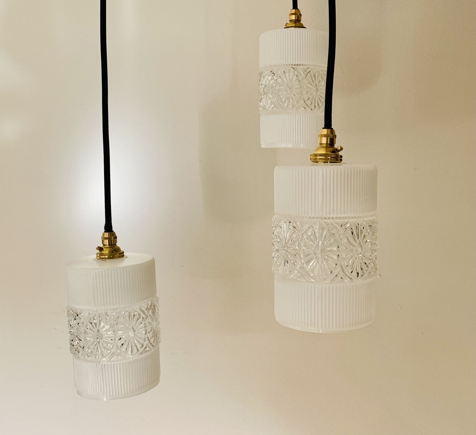 photo buy Mid Century Teak And Glass Cascade Chandelier C.1960's, Rewired And Ready To Be Placed.