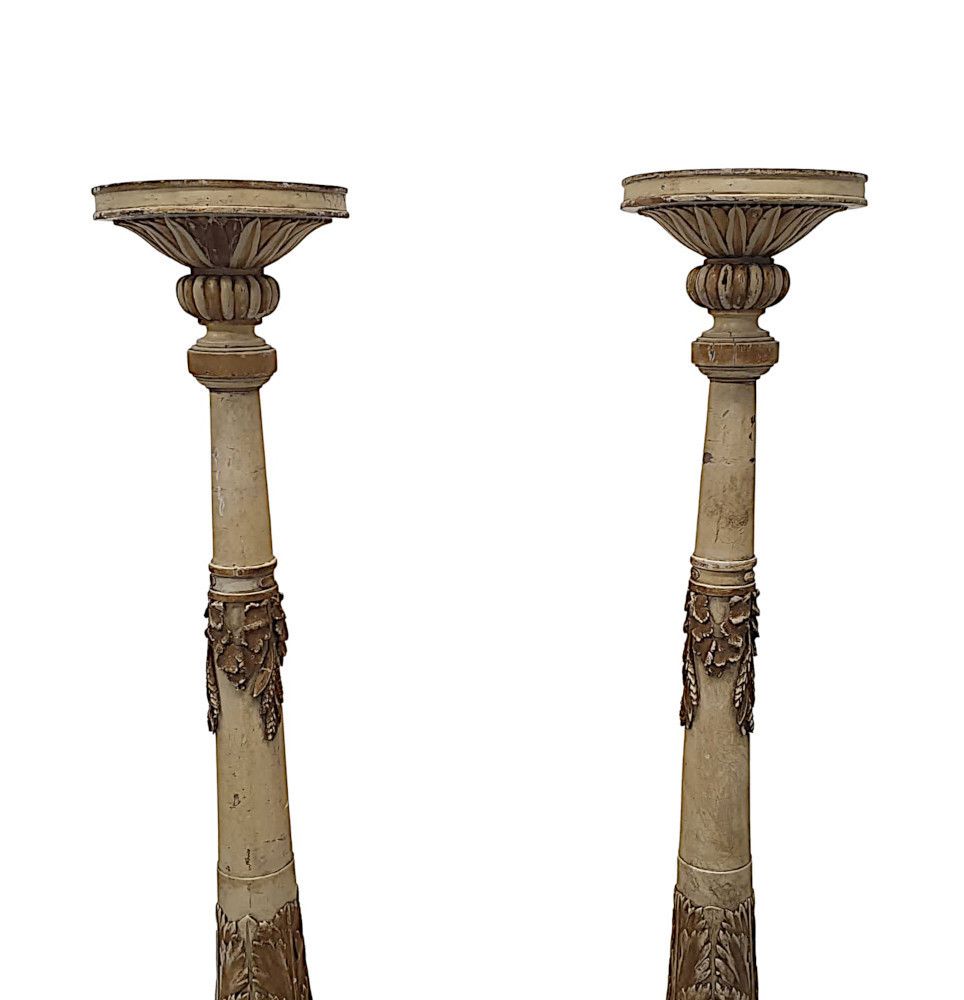 A Very Rare And Unusual Pair Of 19th Century Parcel Gilt Torcheres photo furniture