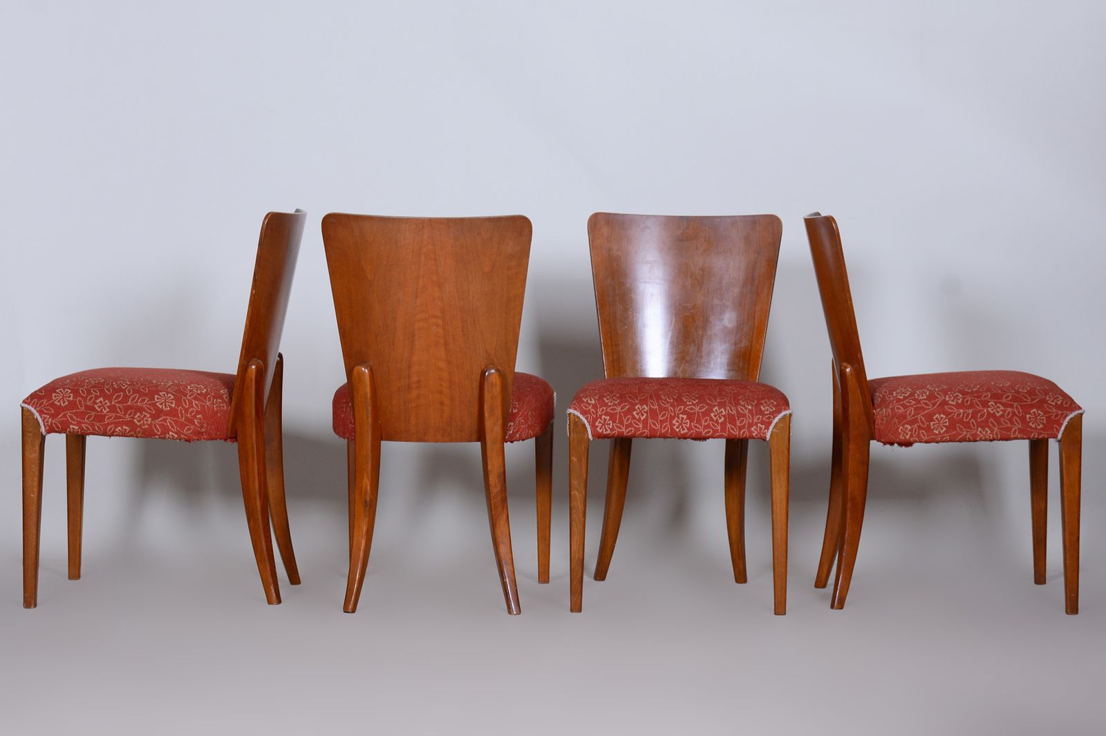 Czech Art Deco Chairs, 4 Pcs, Designed By Jindrich Halabala   Up Zavody, 1940s photo furniture