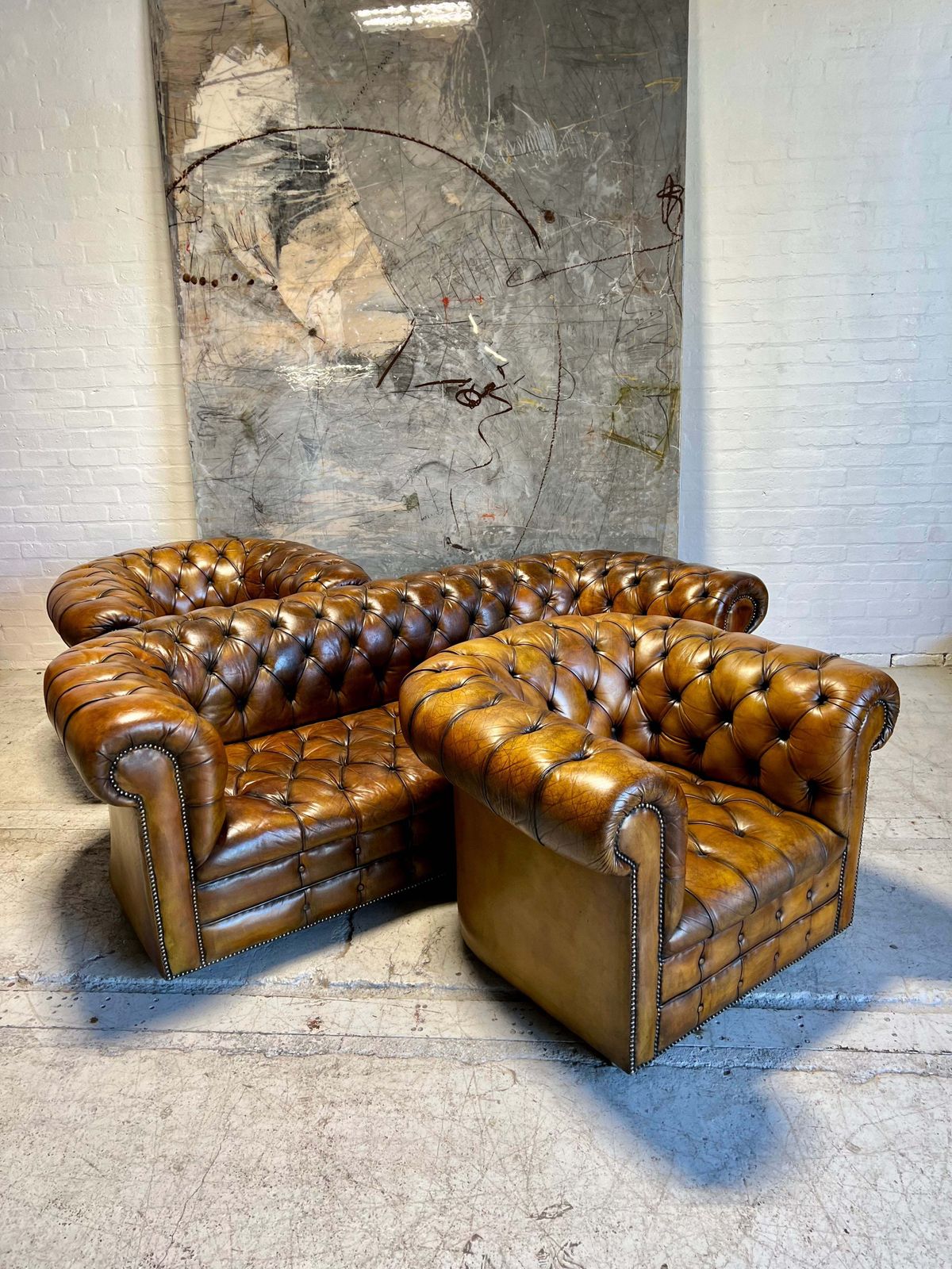 The Holy Grail Of Vintage Chesterfield Furniture   Hand Dyed Club Suite