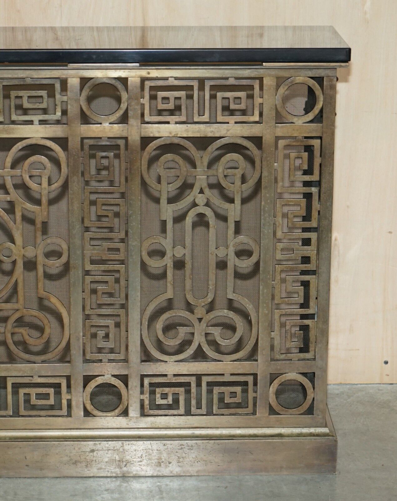 Fine Antique Circa 1880 Solid Gilt Bronze & Marble Radiator Cover Console Table photo Furniture