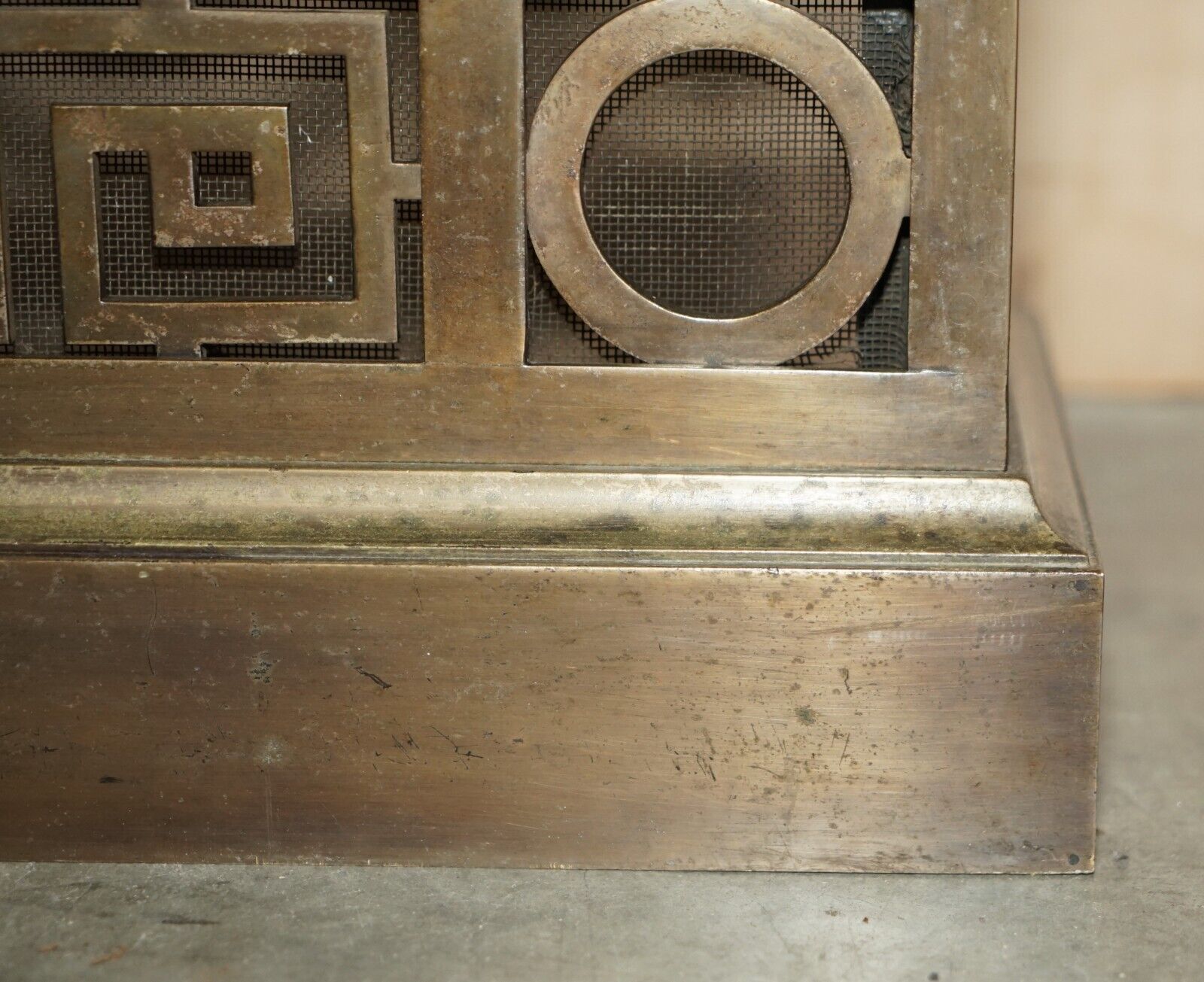 Fine Antique Circa 1880 Solid Gilt Bronze & Marble Radiator Cover Console Table photo vinterior