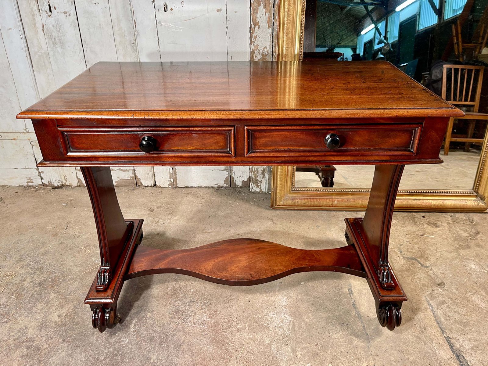 photo vintage Antique Cuban Mahogany Console/Writing Desk/Side Table Circa 1850