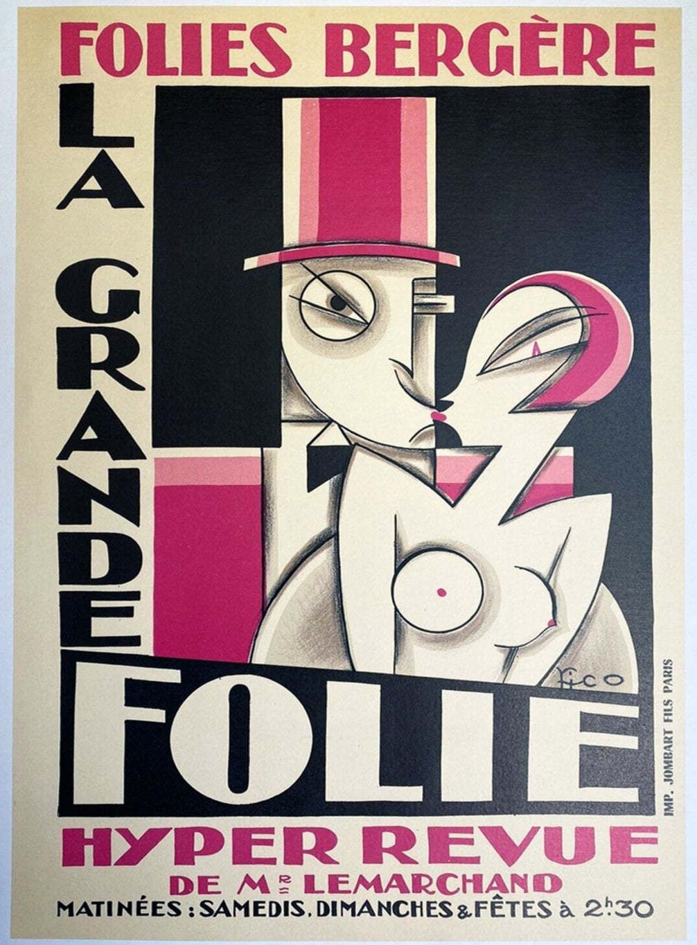 Folies Bergere Original Vintage Poster