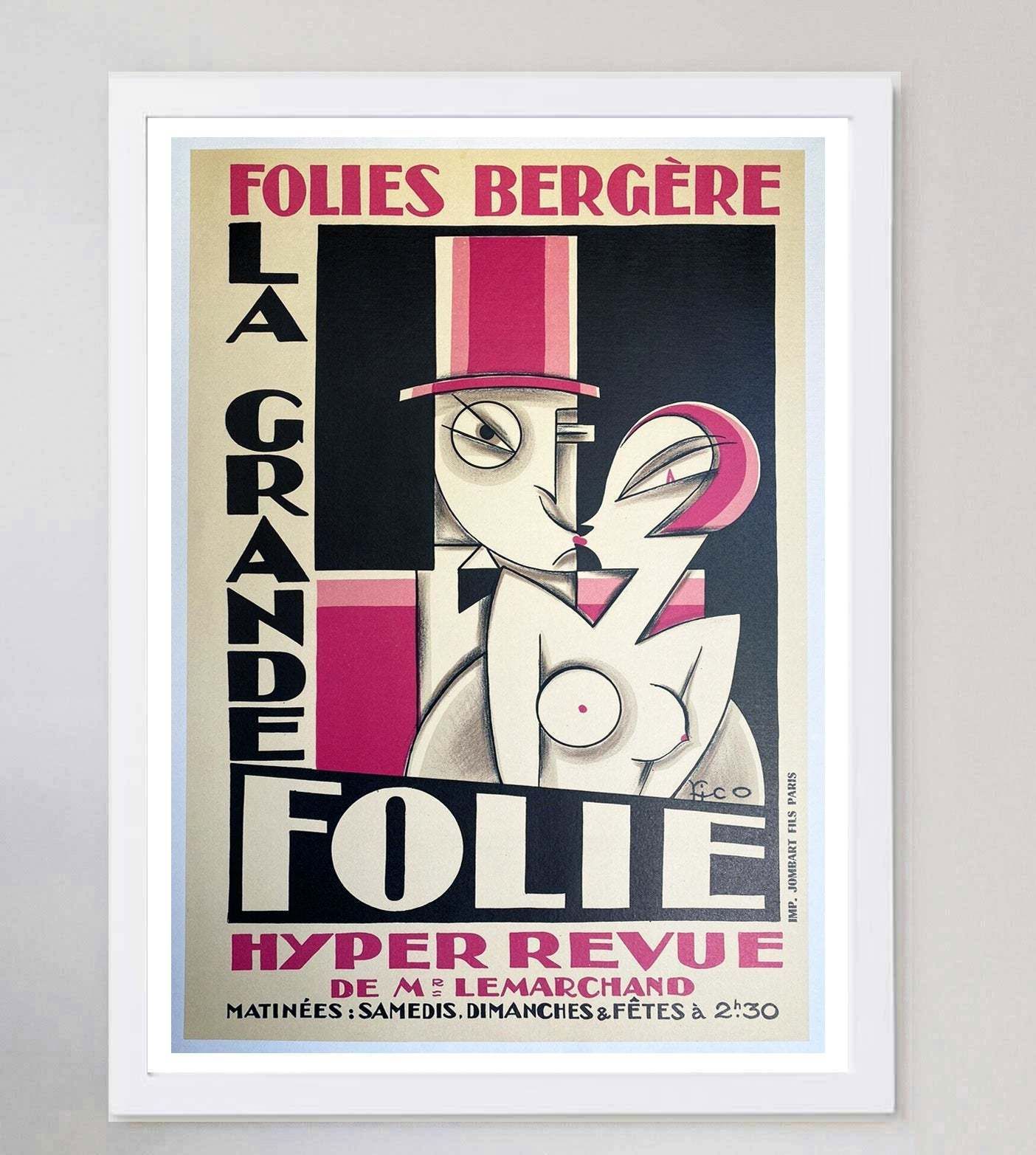 Folies Bergere Original Vintage Poster photo for sale