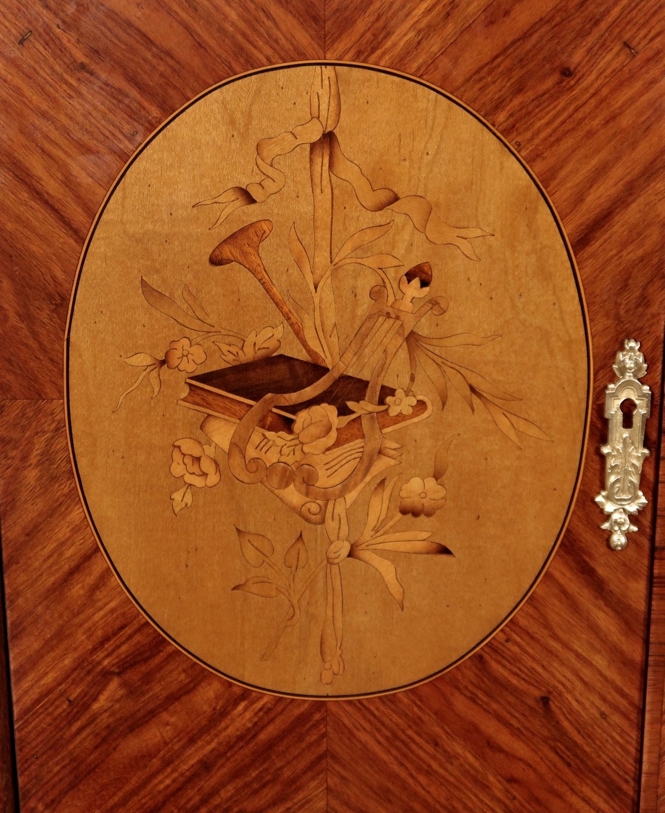 Furniture Cabinet In Precious Wood, Louis XV / Louis XVI   Early 20th Century photo