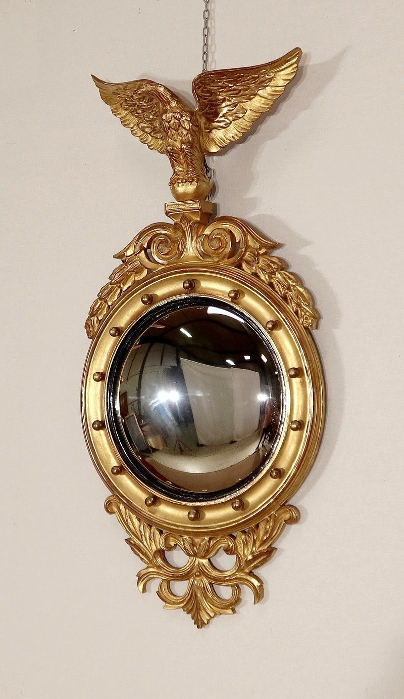 Witch Mirror In Golden Wood, Empire Style, 20th Century photo furniture