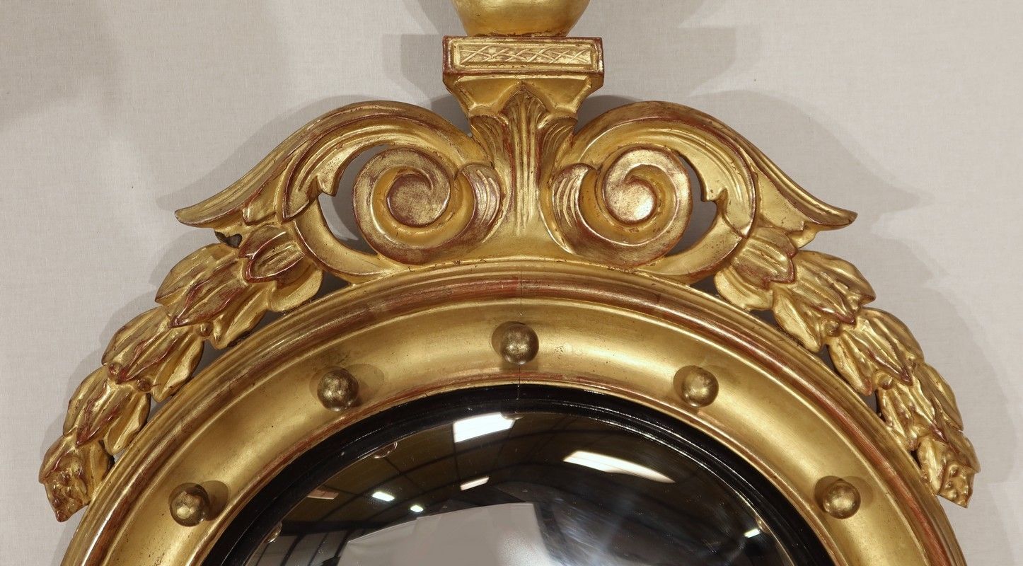 Witch Mirror In Golden Wood, Empire Style, 20th Century photo vinterior