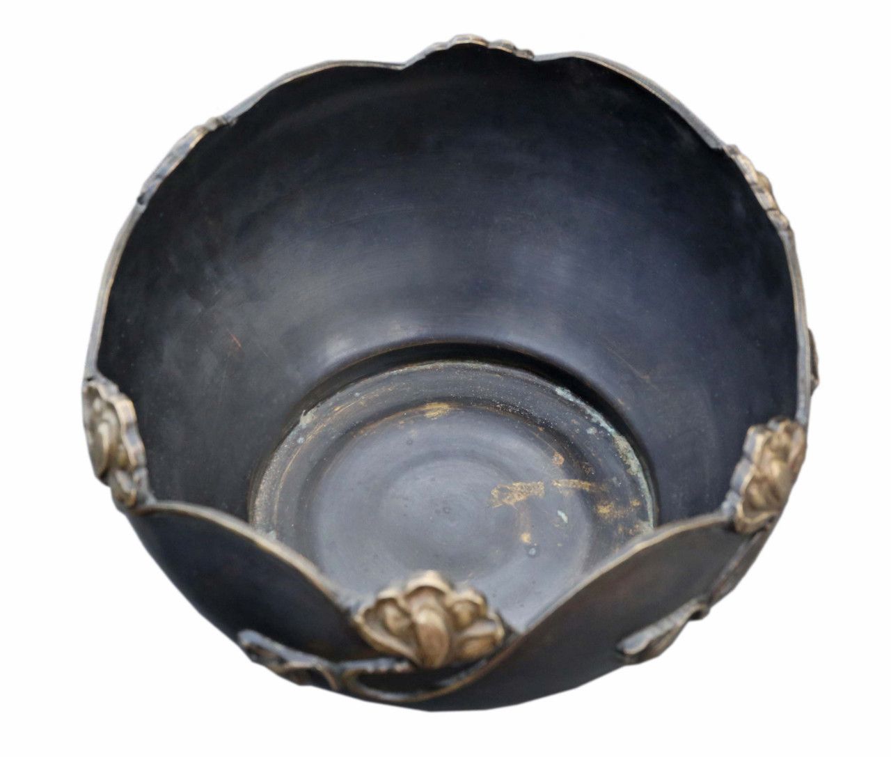 Antique Large Quality Art Nouveau Jardinière Bowl Censor Planter Japanese Oriental Mixed Metal photo Garden Decor