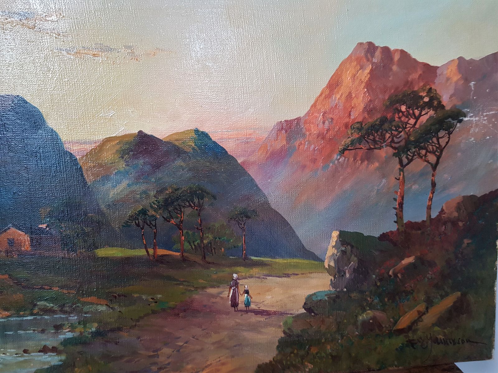 Original, Signed, Antique Oil Painting By Renowned Artist F. E. Jamieson photo Art