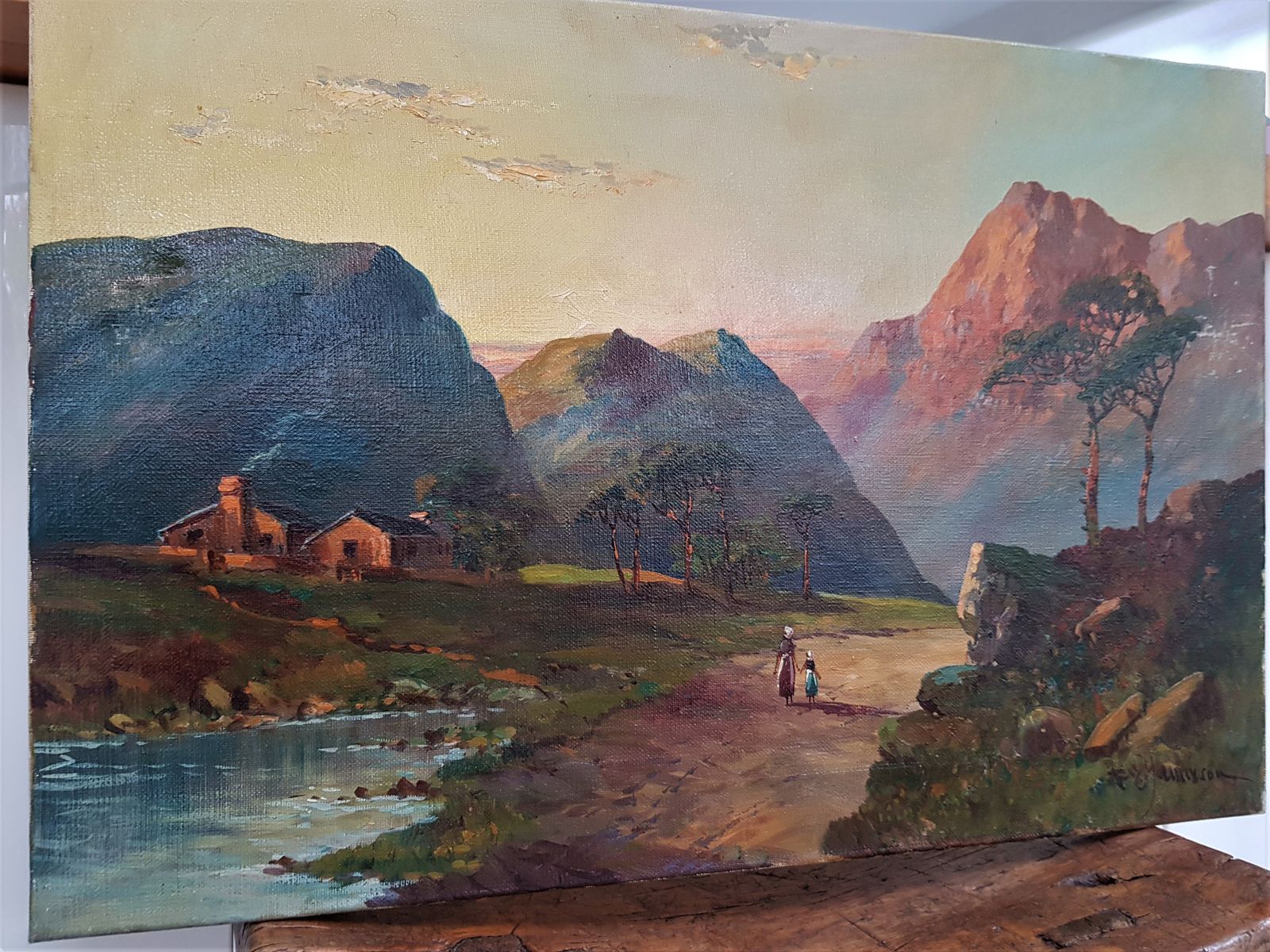 Original, Signed, Antique Oil Painting By Renowned Artist F. E. Jamieson photo vinterior