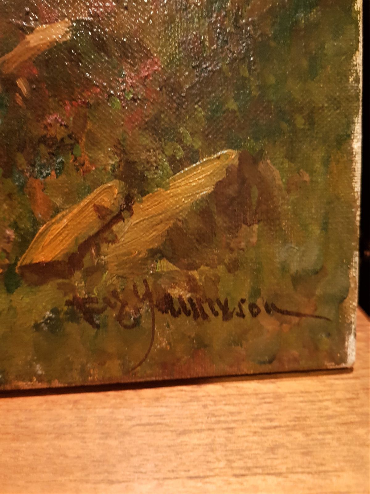 photo furniture Original, Signed, Antique Oil Painting By Renowned Artist F. E. Jamieson