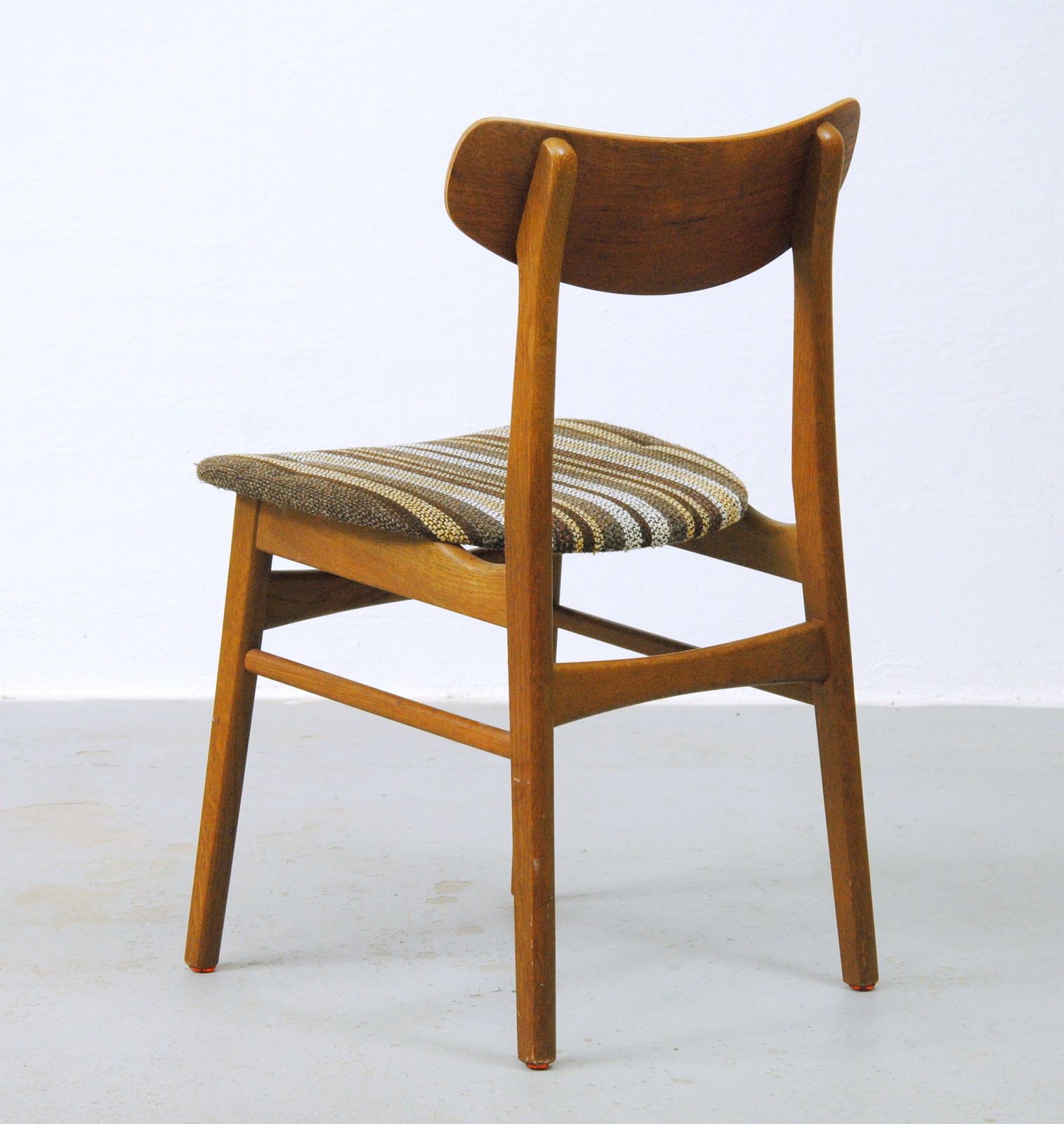 photo for sale Set Of Five Danish Dining Chairs In Teak And Oak 1960's
