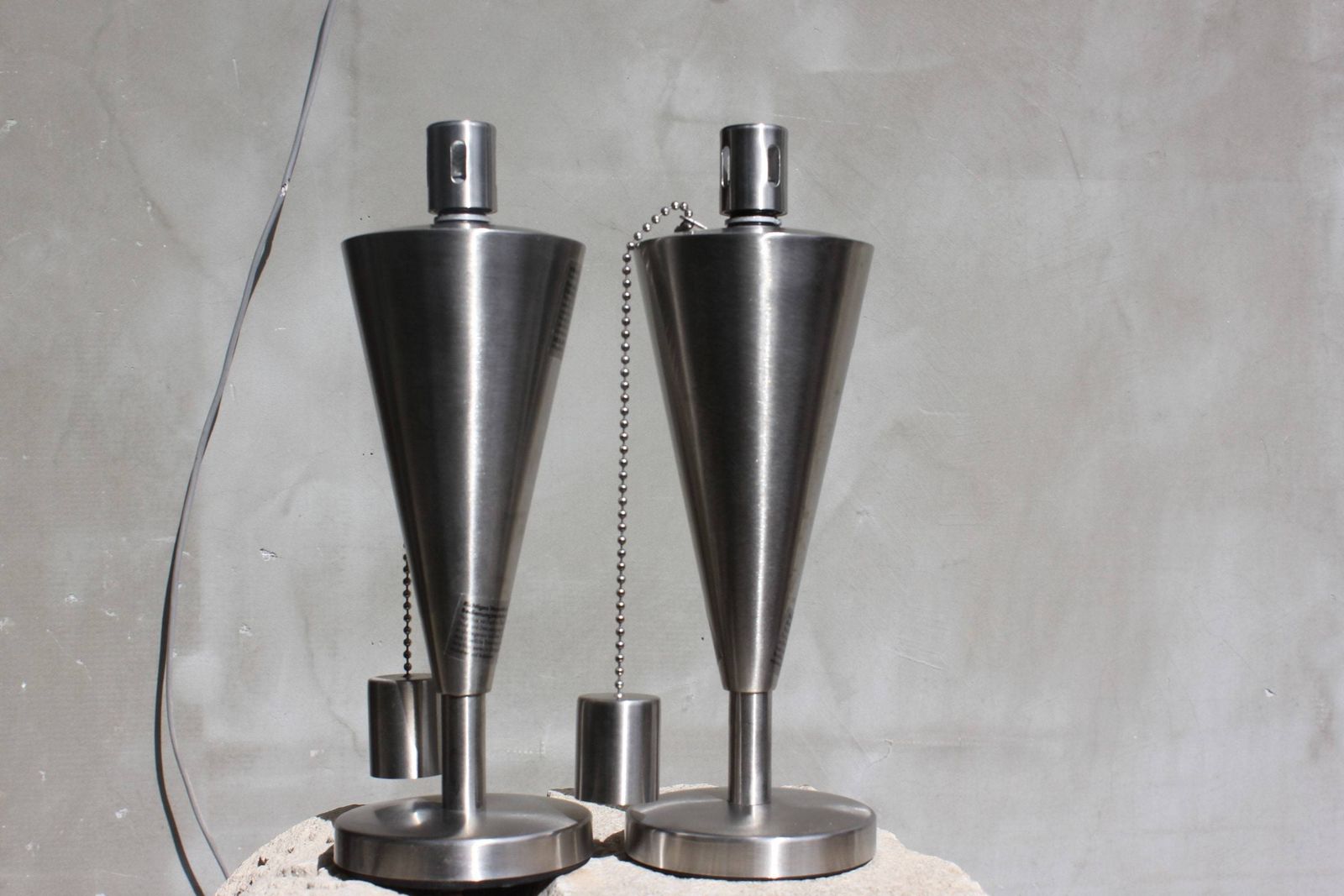 Two Vintage Oil Lamps Two Stainless Steel Table Lamps Oil Burner Germany Lamp Christmas Oil Lamp photo furniture