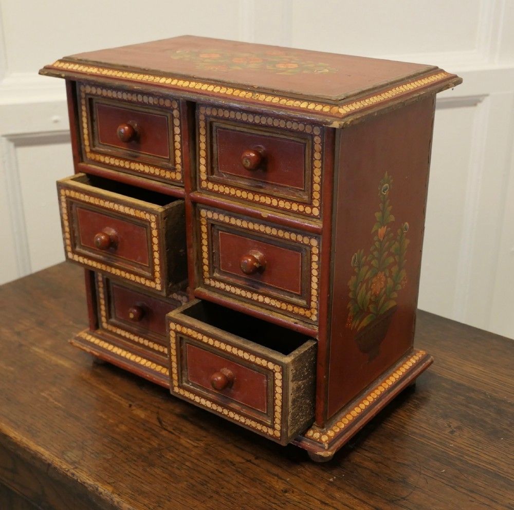 19th Century Original Folk Art Painted Chest Of Drawers photo furniture