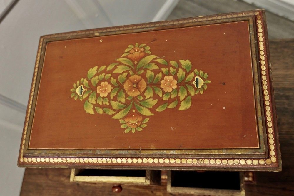 19th Century Original Folk Art Painted Chest Of Drawers photo for sale