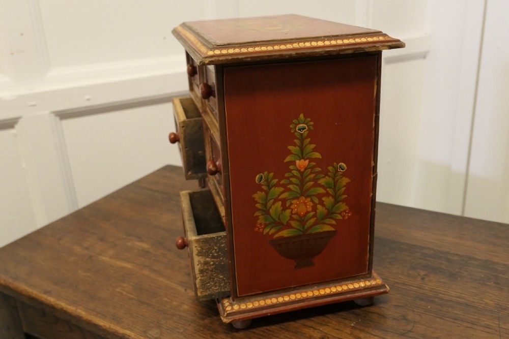 19th Century Original Folk Art Painted Chest Of Drawers photo 270.0