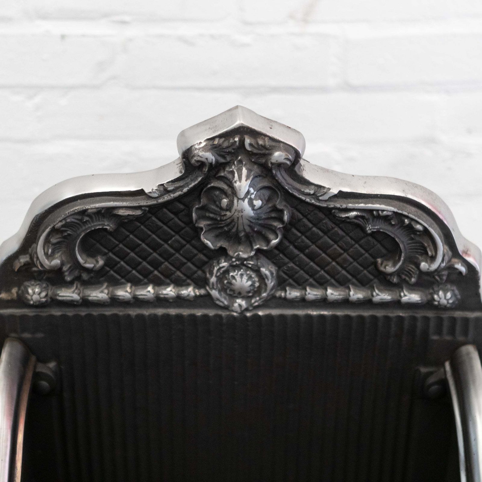 Reclaimed Grand Cast Iron Fire Basket With Finials photo furniture