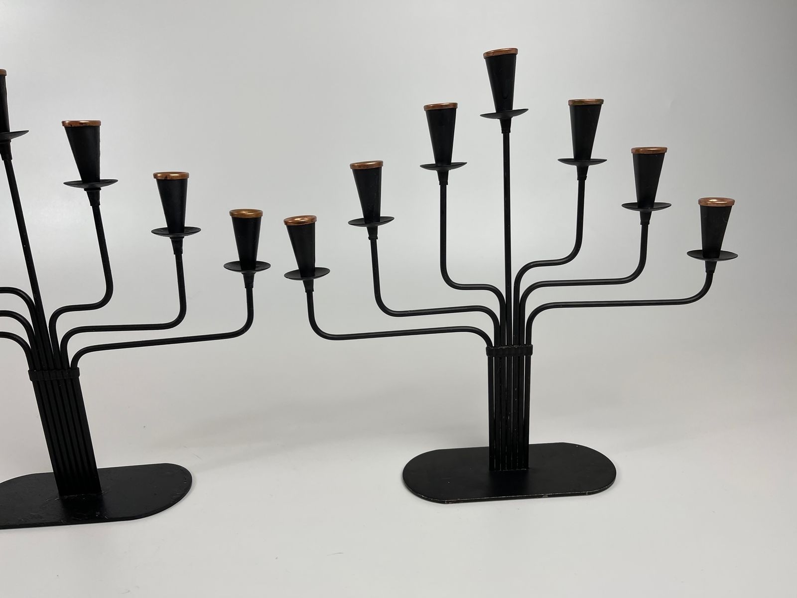 Pair Of Seven Armed Candlesticks By Ab Järnarmatur In Hillerstorp, Sweden, For Small Candles photo for sale