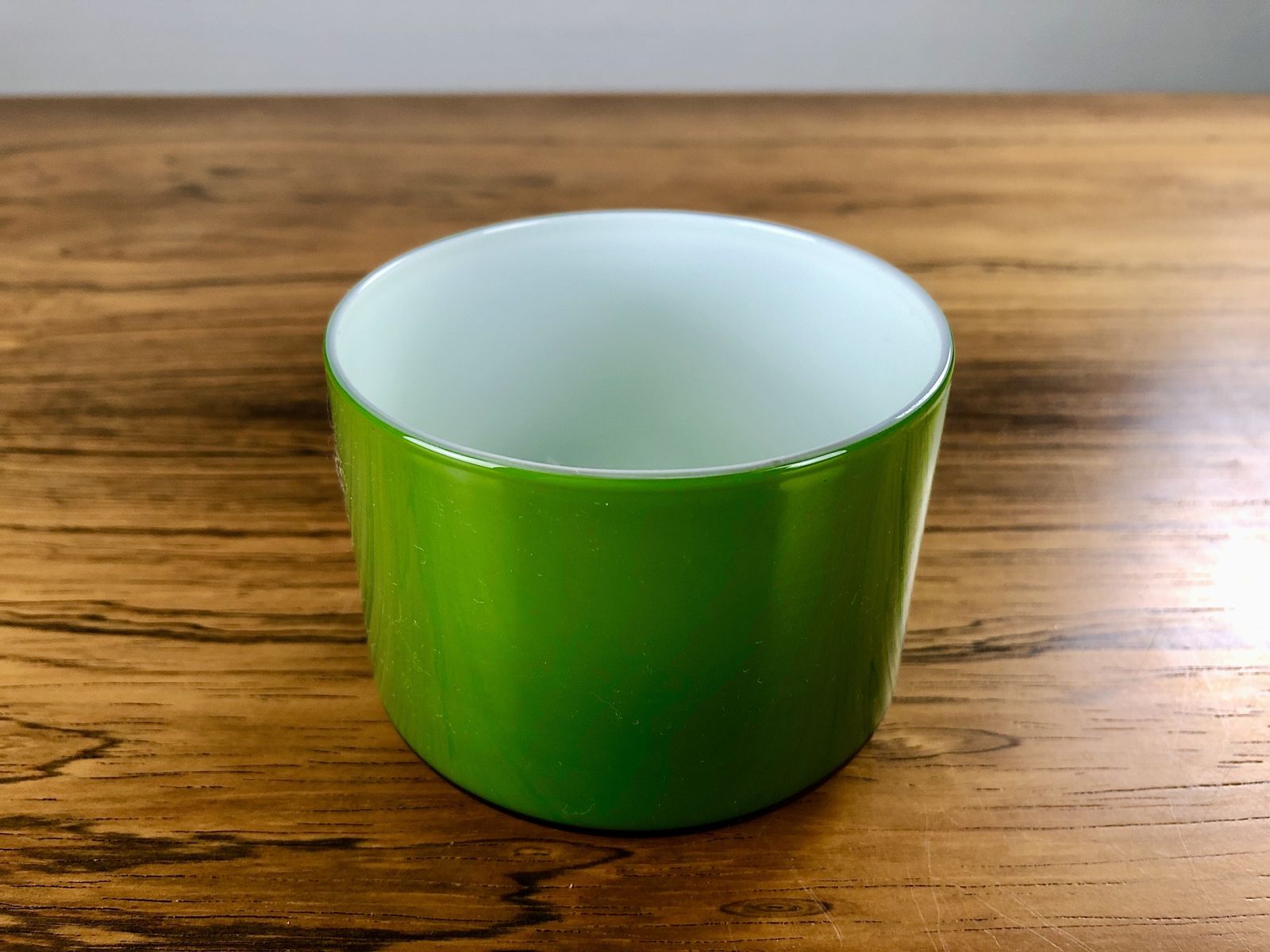 Green Danish Cream And Sugar Bowls In Glass By Michael Bang For Holmegaard 1970's photo 285.0