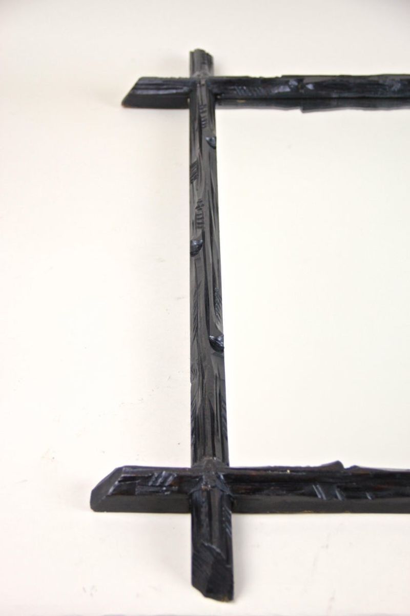 Home Decor Black Forest Wall Mirror Basswood, Austria, Circa 1880 photo
