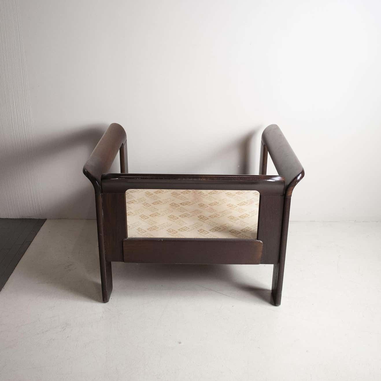 Silvano Passi Italian Mid Century Wooden Armchair, 1970s photo Furniture