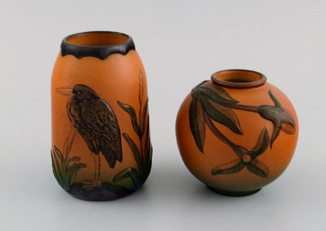 Ipsen's Denmark Two Vases In Hand Painted And Glazed Ceramics 1920s/30s photo furniture