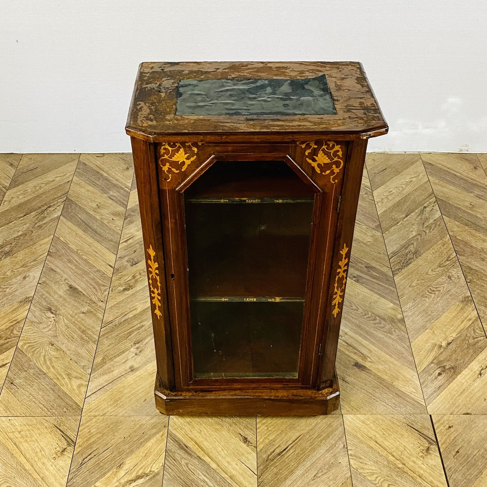 Antique Music Cabinet, Inlaid On Castors, Circa 1900s photo for sale