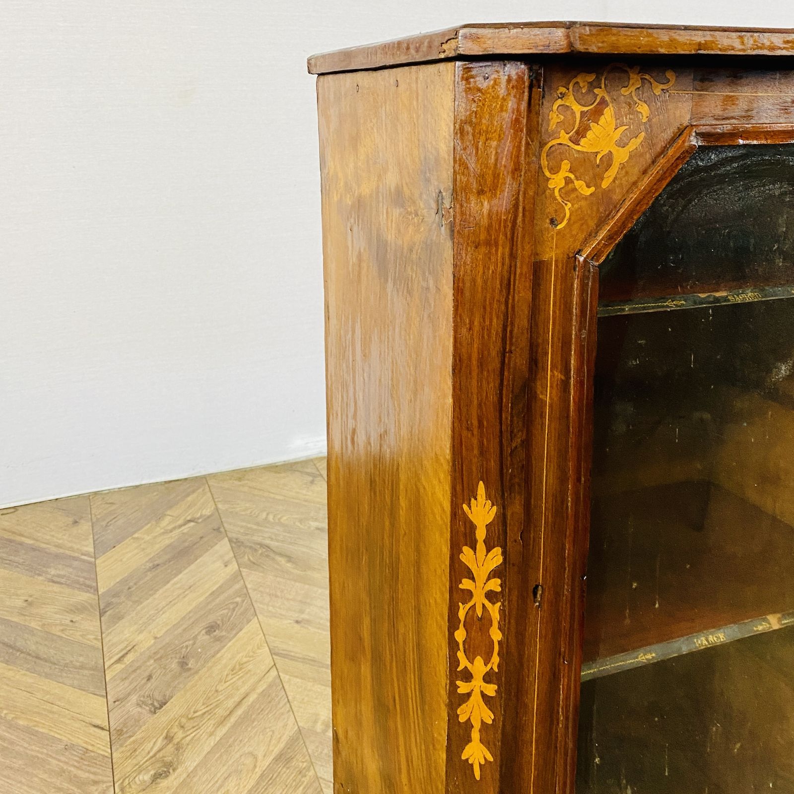 Antique Music Cabinet, Inlaid On Castors, Circa 1900s photo vintage