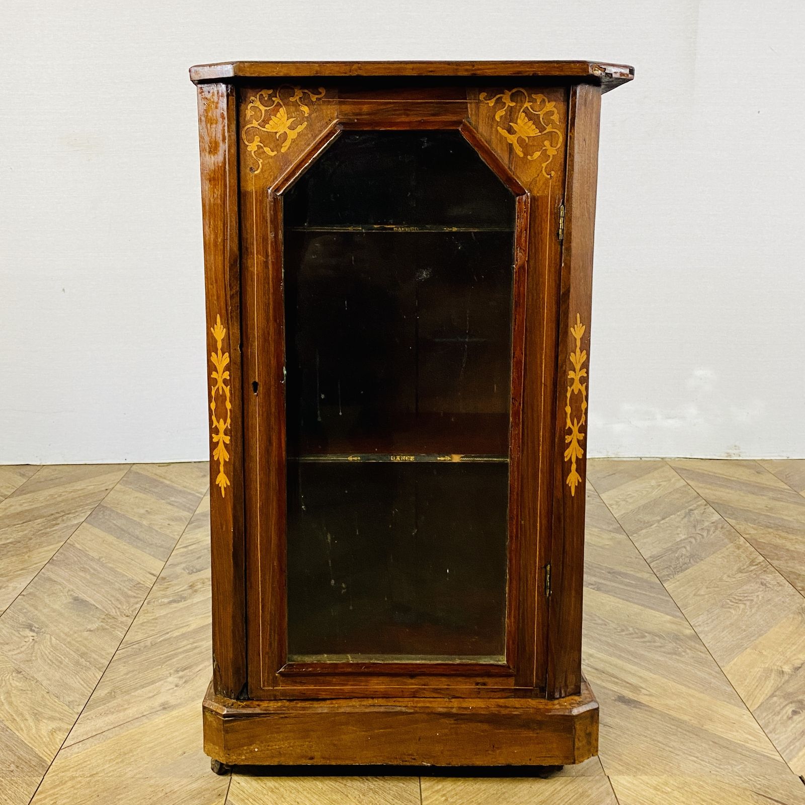 Antique Music Cabinet, Inlaid On Castors, Circa 1900s