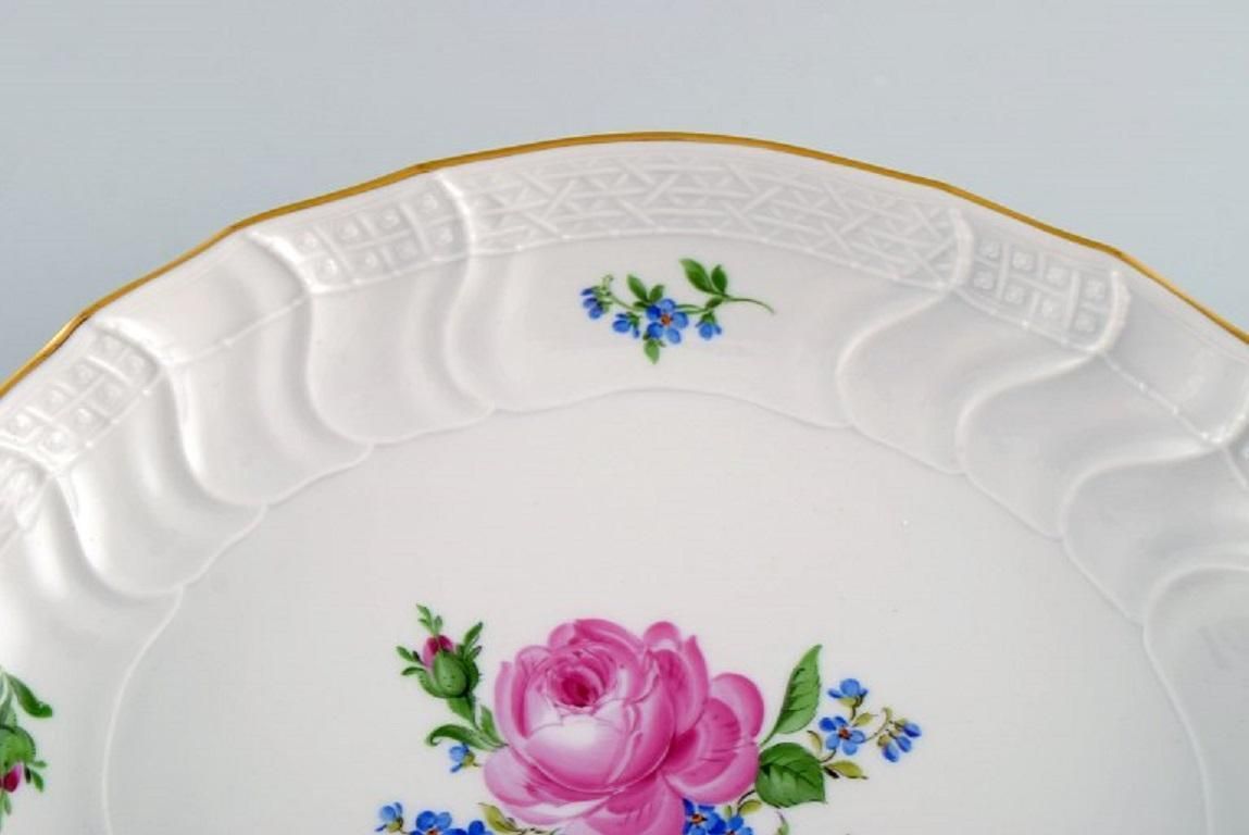 Oval Meissen Pink Rose Bowl In Hand Painted Porcelain With Gold Edge photo Home Decor