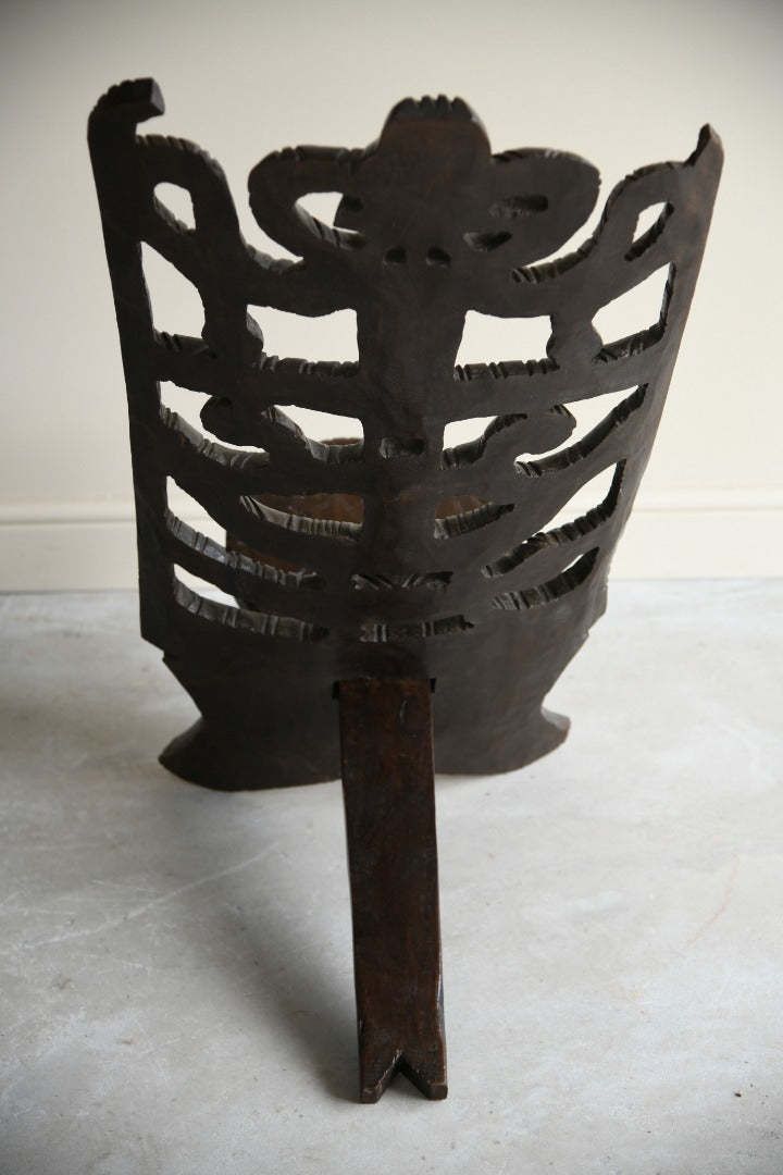 Carved African Palaver Chair, Early 20th Century photo for sale