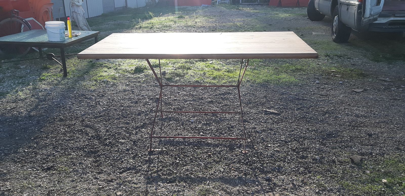 Folding Bistro Table, 1950s, Pine photo vinterior
