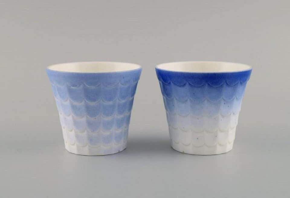 Wilhelm Kåge For Gustavsberg, Four Art Deco Herb Pots In Glazed Porcelain photo furniture