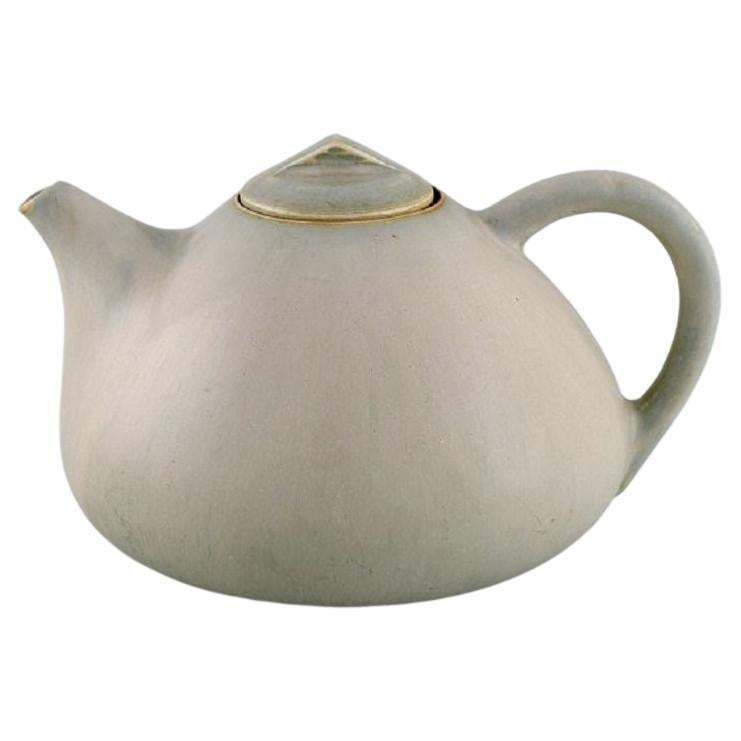 Eva Stæhr Nielsen For Saxbo, Teapot In Glazed Stoneware, Mid 20th C