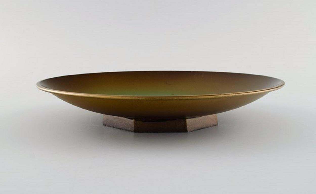 Zicu, Sweden. Two Art Deco Dishes/Bowls In Patinated Metal With Faces In Relief photo 253.0