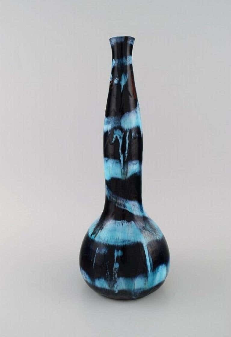 Otello Rosa For Miracoli, Venezia, Large Unique Vase In Glazed Stoneware photo for sale