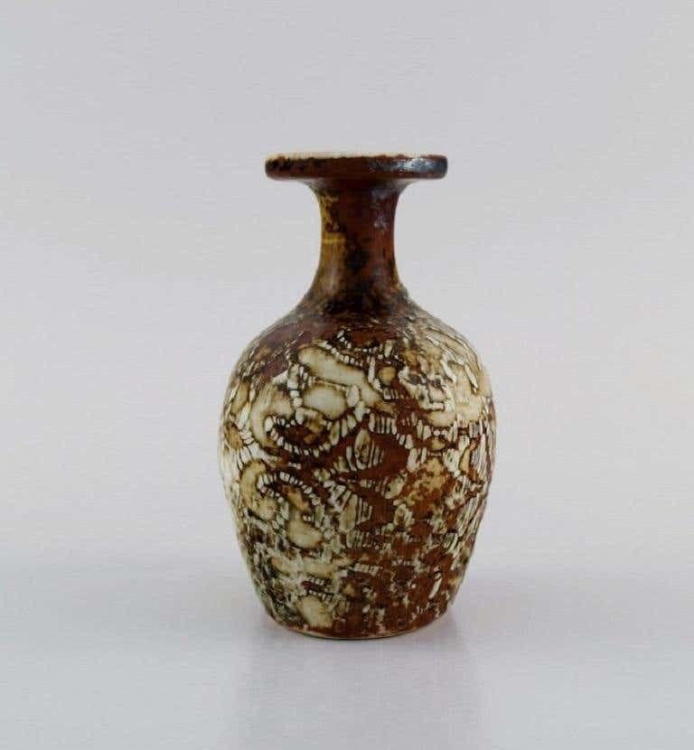 Stig Lindberg For Gustavsberg Studiohand, Vase In Glazed Ceramics photo for sale