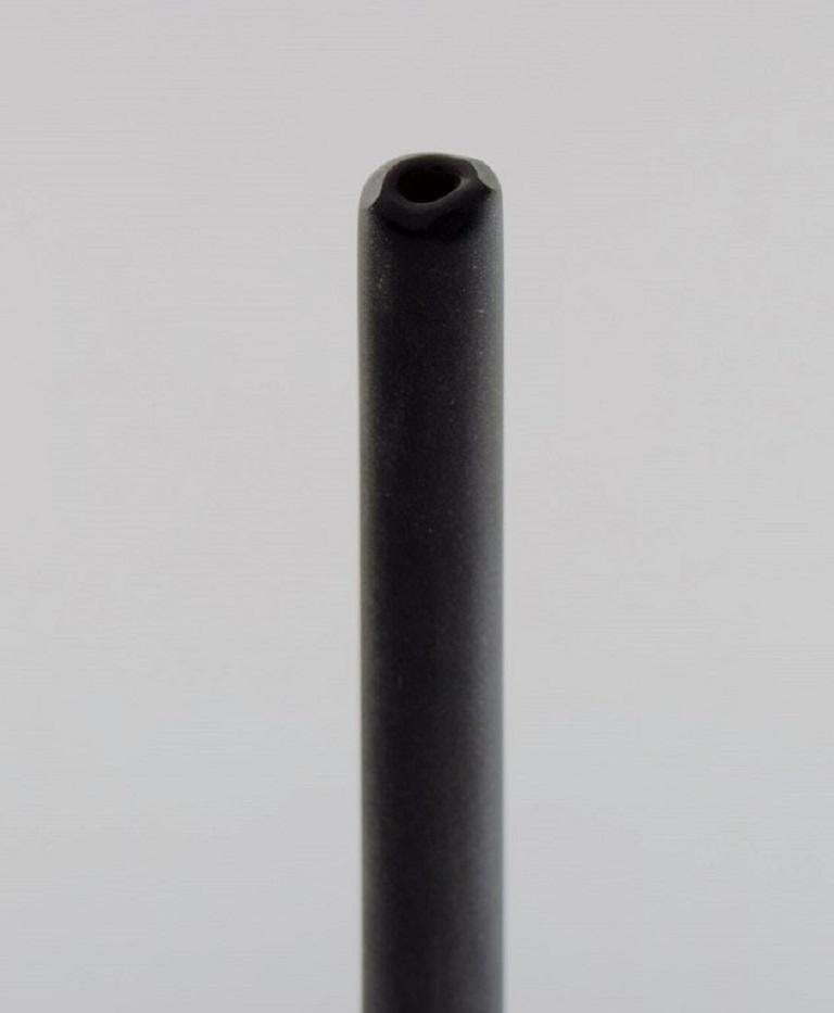 Colossal Drop Shaped Murano Vase In Matt Black Mouth Blown Art Glass. photo 1264.0