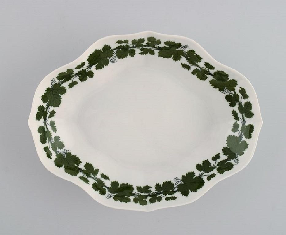 Meissen Green Ivy Vine Vase And Bowl In Hand Painted Porcelain, 1940's photo furniture