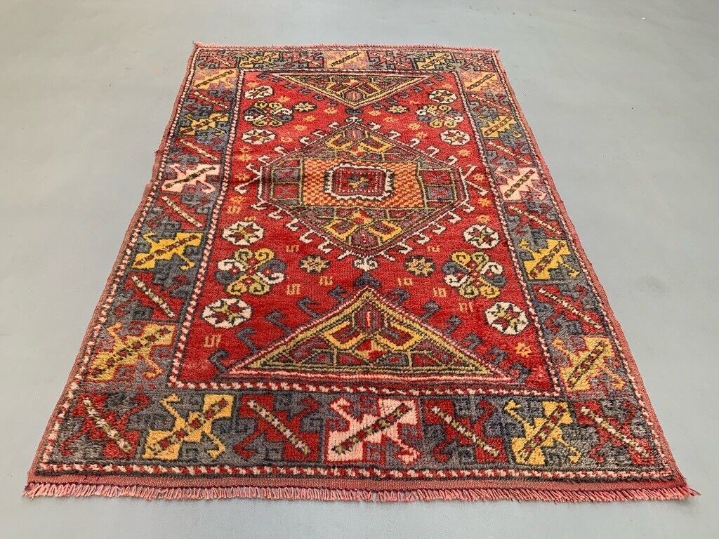 Vintage Western Turkish Rug Oriental 180x117 Cm Tribal Medium Carpet, Red photo 465.0