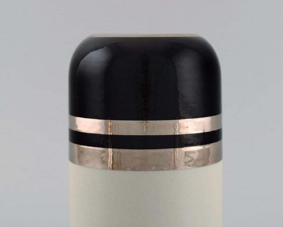 Peter Winquist For Arabia. Modernist Vase In Ceramics With Silver Decoration photo Home Decor