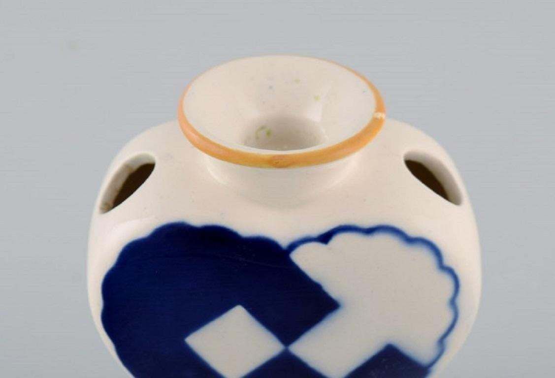 Aluminia Christmas Heart Vase  Candle Holder In Blue Faience photo Home Decor