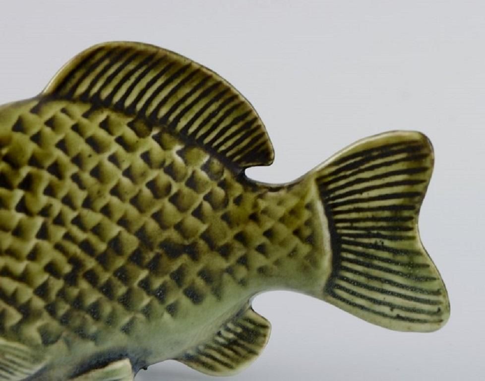 Sven Wejsfelt '1930 2009' For Gustavsberg Unique Stim Fish In Glazed Ceramics photo Home Decor
