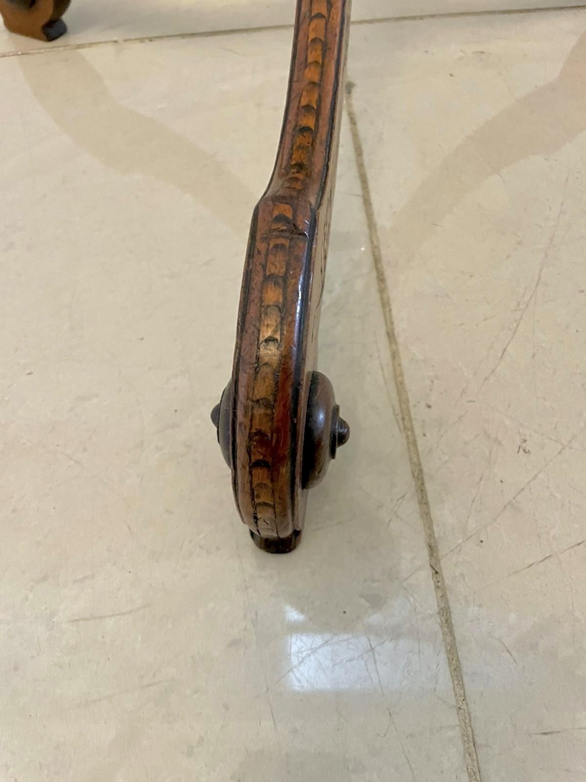 Antique 19th Century Quality Walnut Floral Marquetry Inlaid Candle Stand photo vinterior