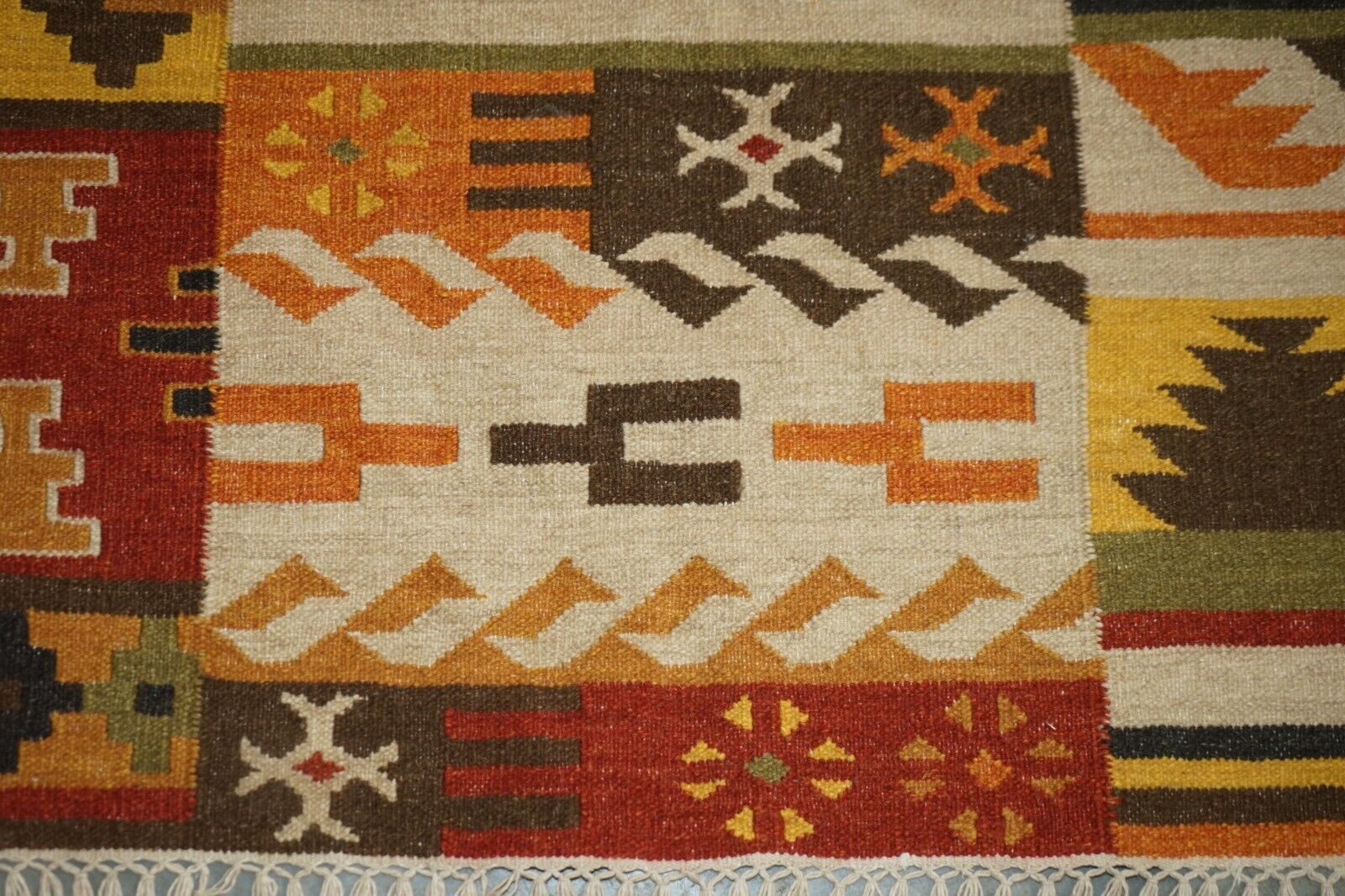 Large240 X 165cm Handwoven Multicolor Kilim Rug / Carpet Floral Tree Look photo vinterior