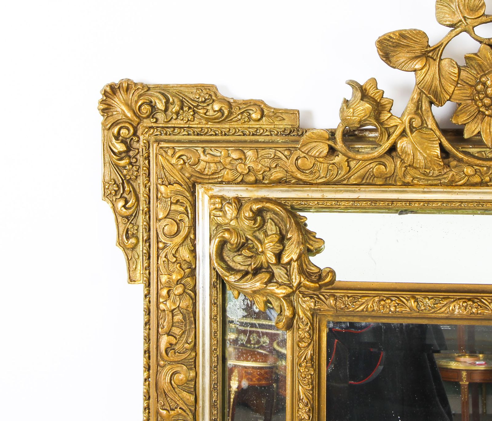Antique French Giltwood Overmantel Louis Revival  Mirror C1860 19th C  160x103cm photo for sale
