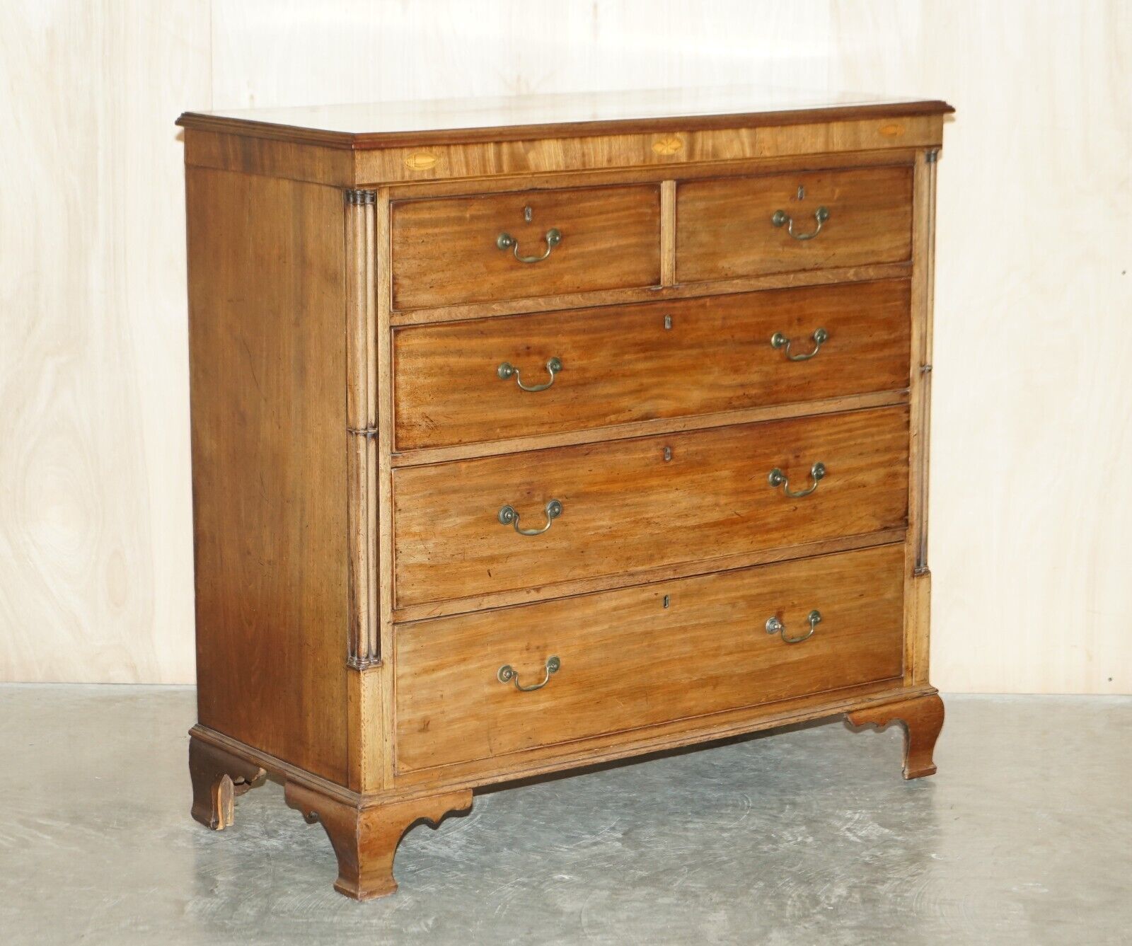 Large Fine Antique Thomas Chippendale Sheraton Revival Mahogany Chest Of Drawers