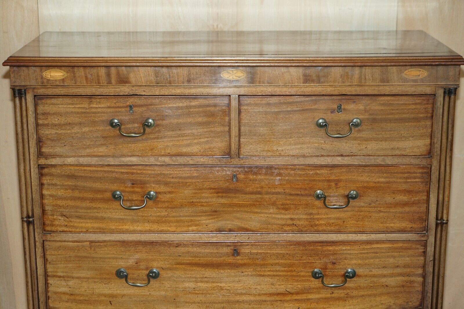 Large Fine Antique Thomas Chippendale Sheraton Revival Mahogany Chest Of Drawers photo 2950.0